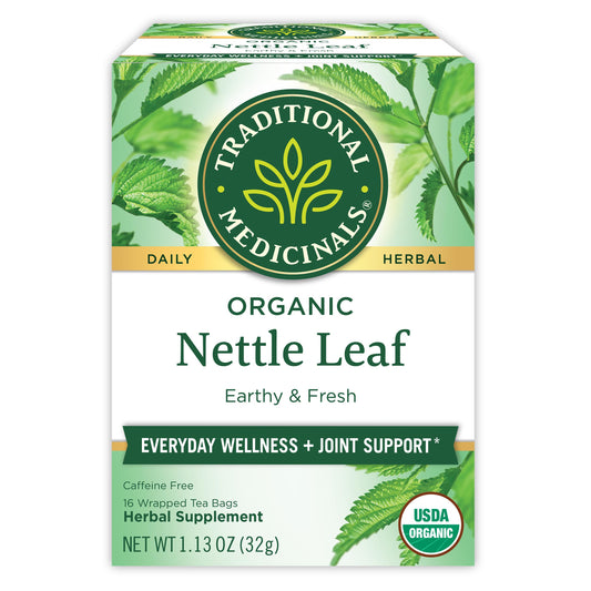 Traditional Medicinals Organic Nettle Leaf Herbal Tea, Supports Joint Health & Overall Wellness, (Pack of 1) - 16 Tea Bags