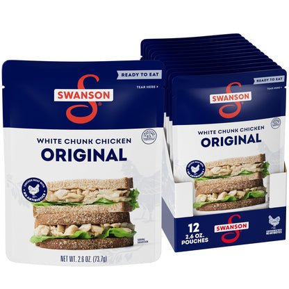 Swanson White Premium Chunk Canned Chicken Breast in Water, Fully Cooked Chicken, 4.5 OZ Can (Pack of 4)