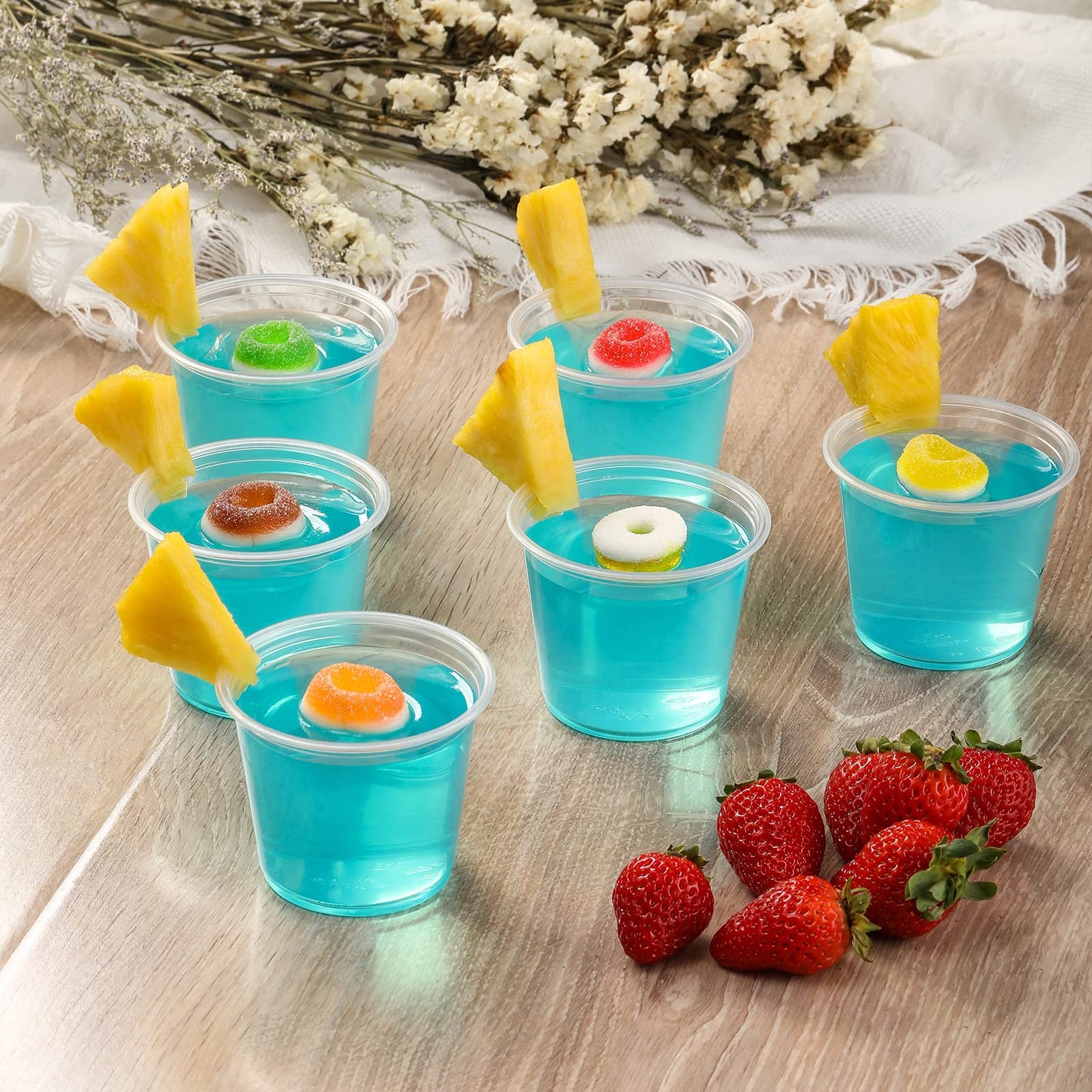 [130 Sets - 2 Oz ] Jello Shot Cups, Small Plastic Containers with Lids, Airtight and Stackable Portion Cups, Salad Dressing / Dipping Sauce Cups, Condiment Cups for Lunch, Party to Go, Trips