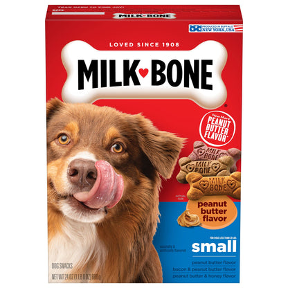 Milk-Bone Peanut Butter Flavor Dog Treats for Small Dogs, 7 Pound, Crunchy Texture Helps Freshen Breath