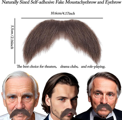 DIY Self Adhesive Fake Mustache Set Fake Beard Material Novelty Mustaches for Costume and Halloween Festival Party