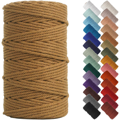 NOANTA Natural Macrame Cord 3mm x 109Yards, Beige Macrame Rope, Cotton Cord for Wall Hanging, Plant Hangers, Christmas Crafts, Knitting