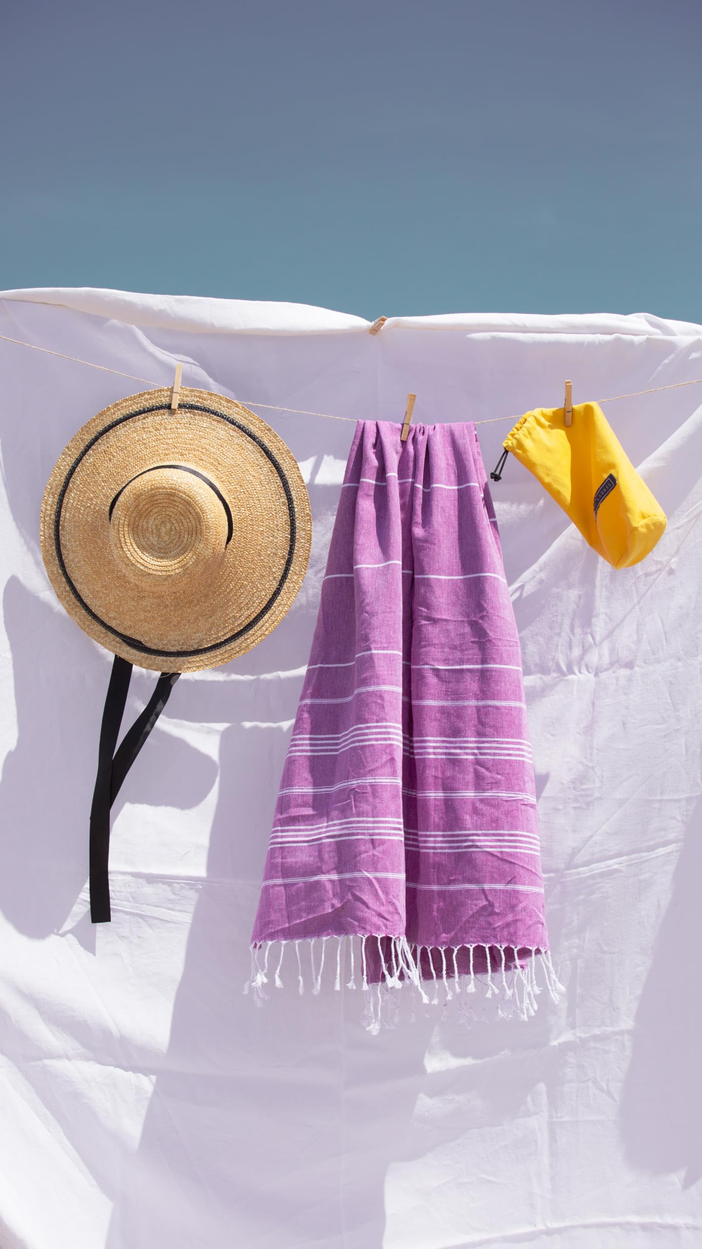 BAY LAUREL Turkish Beach Towel with Travel Bag 39 x 71 Quick Dry Sand Free Lightweight Large Oversized Towels Light