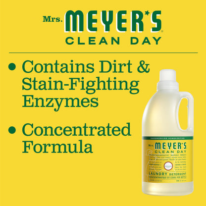 MRS. MEYER'S CLEAN DAY Liquid Laundry Detergent, Biodegradable Formula Infused with Essential Oils, Lavender, 64 oz (64 Loads)