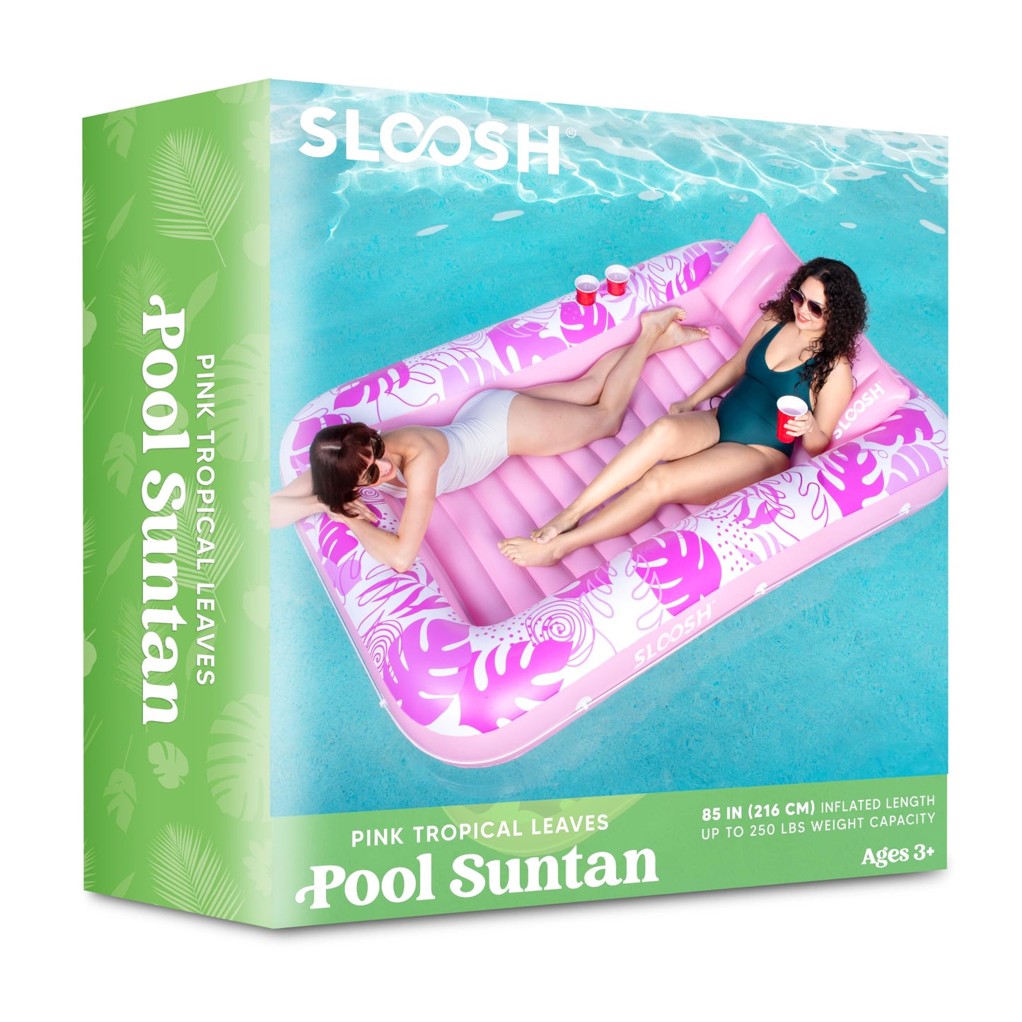 Sloosh Inflatable Tanning Pool Lounger Float for Adults, 70" x 46" Large Suntan Tub Pool Floats Sun Tan Tub Ice Bath Tub Tanning Bed Blow up Pool Raft Lounge Floatie, L-Blue