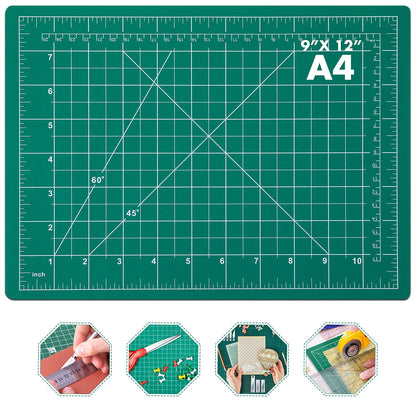 anezus Self Healing Sewing Mat, 12inch x 18inch Rotary Cutting Mat Double Sided 5-Ply Craft Cutting Board for Sewing Crafts Hobby Fabric Precision Scrapbooking Project