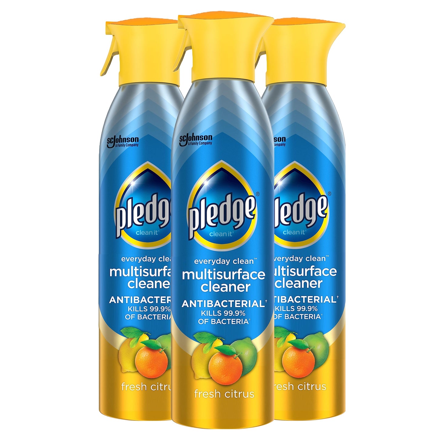 Pledge Everyday Clean Multi Surface Cleaner & Antibacterial Spray Aerosol, Works on Wood, Granite, and More, Fresh Citrus, 9.7 oz (Pack of 1)