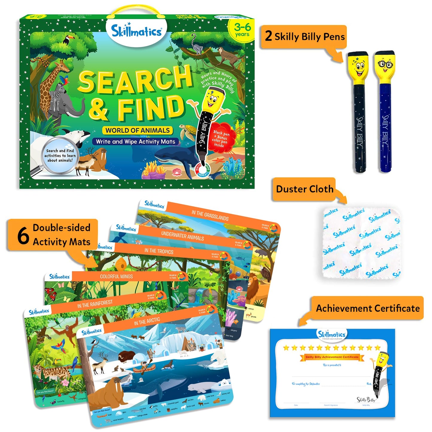 Skillmatics Preschool Learning Activity - Search and Find Educational Game, Perfect for Kids, Toddlers Who Love Toys, Art and Craft Activities, Gifts for Girls and Boys Ages 3, 4, 5, 6