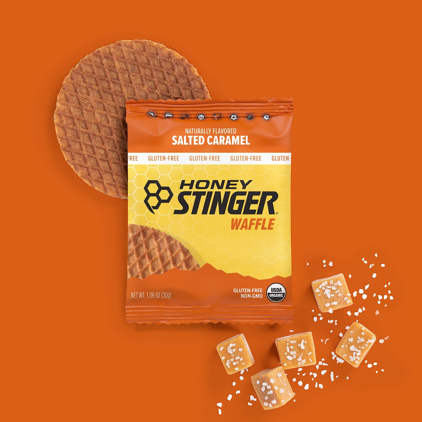 Honey Stinger Organic Honey Waffle | Energy Stroopwafel for Exercise, Endurance and Performance | Sports Nutrition for Home & Gym, Pre and Post Workout | Box of 16 Waffles, 16.96 Ounce (Pack of 16)