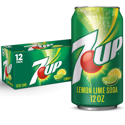 7UP Zero Sugar Lemon Lime Soda, 12 fl oz cans (Pack of 12)