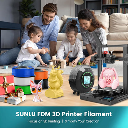 SUNLU PLA 3D Printer Filament PLA Filament 1.75mm, Neatly Wound PLA 3D Printing Filament 1.75mm, Dimensional Accuracy +/- 0.02 mm, Fit Most FDM 3D Printers, 1kg Spool (2.2lbs), PLA Black