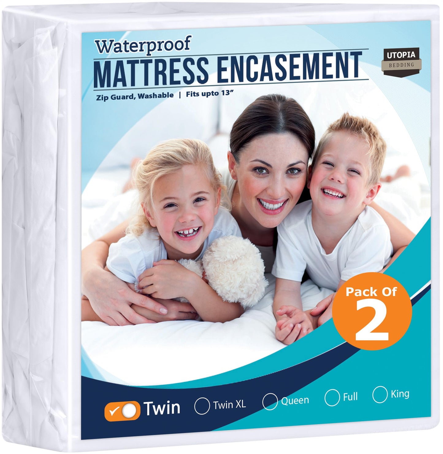 Utopia Bedding Zippered Mattress Encasement Twin - 100% Waterproof and Bed Bug Proof Mattress Protector - Absorbent, Six-Sided Mattress Cover