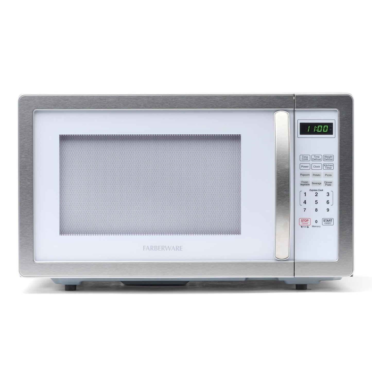 Farberware Countertop Microwave 1000 Watts, 1.1 cu ft - Microwave Oven With LED Lighting and Child Lock - Perfect for Apartments and Dorms - Easy Clean Stainless Steel