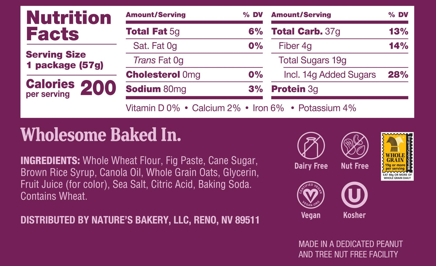 Nature's Bakery Fig Bar, Apple Cinnamon, 2 oz