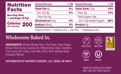 Nature's Bakery Fig Bar, Apple Cinnamon, 2 oz