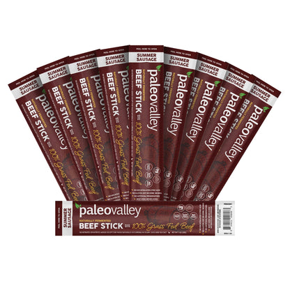 Paleovalley 100% Grass Fed Original Beef Sticks - Delicious Gluten Free Beef Snack - High Protein Keto Friendly