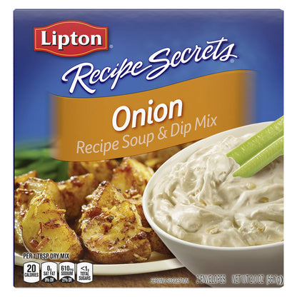 Lipton Recipe Secrets Soup and Dip Mix For a Delicious Meal Onion Great With Your Favorite Recipes, Dip or Soup Mix 2 oz (Pack of 6)