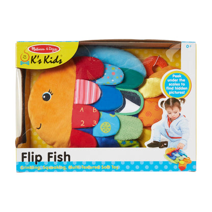 Melissa & Doug Flip Fish Soft Baby Toy Sensory Tummy Time Toys, Soft Fabric Tag Toy For Babies, Infants