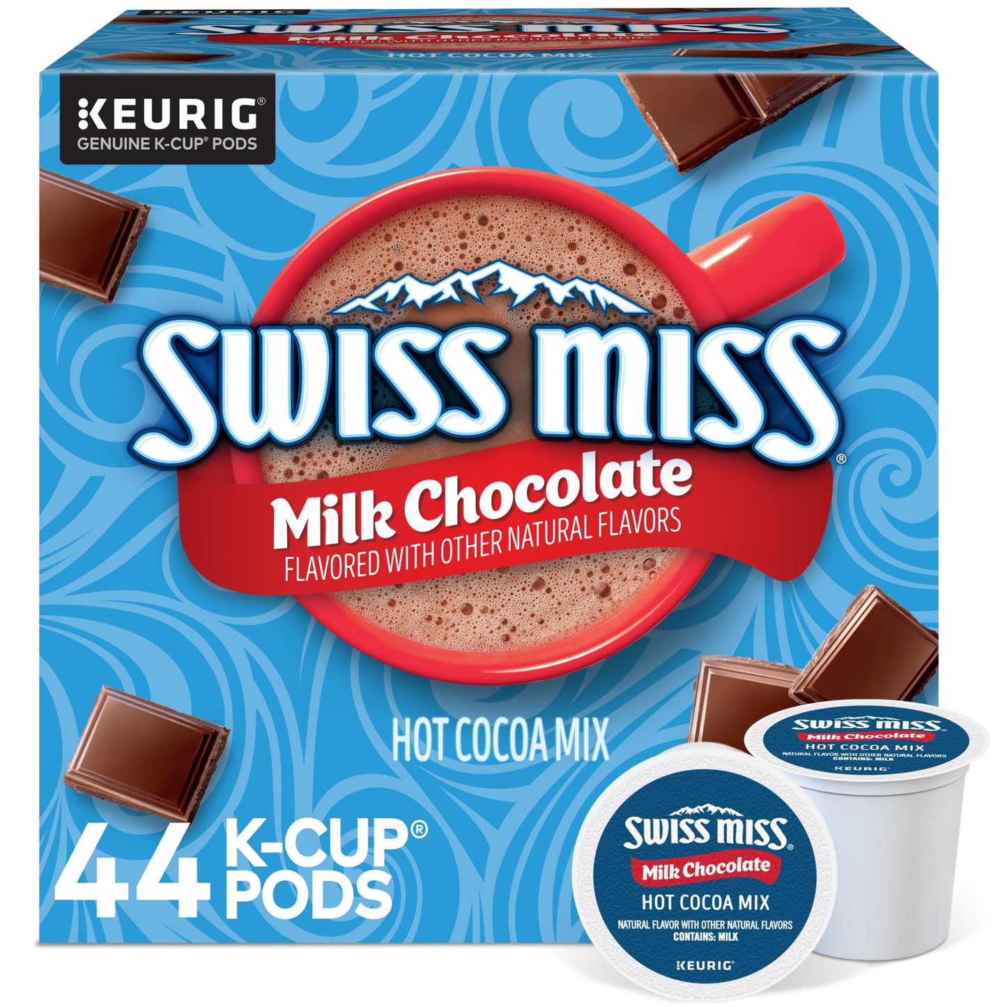 Swiss Miss Milk Chocolate Hot Cocoa, Keurig Single-Serve K-Cup Pods, 44 Count