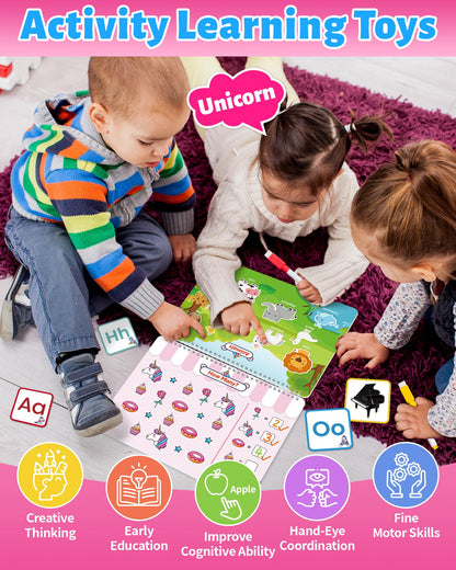 Benresive Montessori Busy Book for Toddlers 2-4, Preschool Toddler Learning Activities, Toddler Sticker Books for 2 3 4 Year Olds Boys Girls, Autism Sensory Toddler Toys for 2 3 4 Year Old - Animal