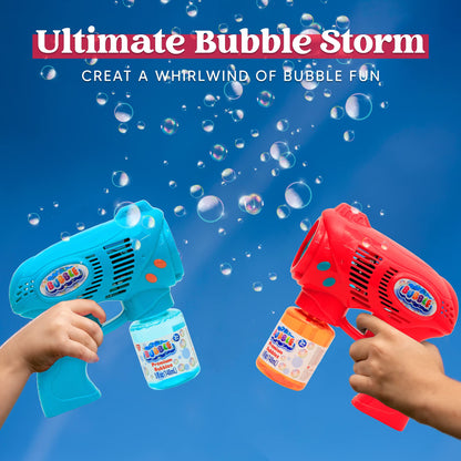 JOYIN 2 Kids Bubble Gun with 2 Bottles Bubble Refill Solution, Bubble Guns kids 4-8, Bubble Machine Gun for Toddlers 1-3, Bubble Gun Blaster Party Favors, Summer Toy, Outdoors, Easter, Birthday Gift