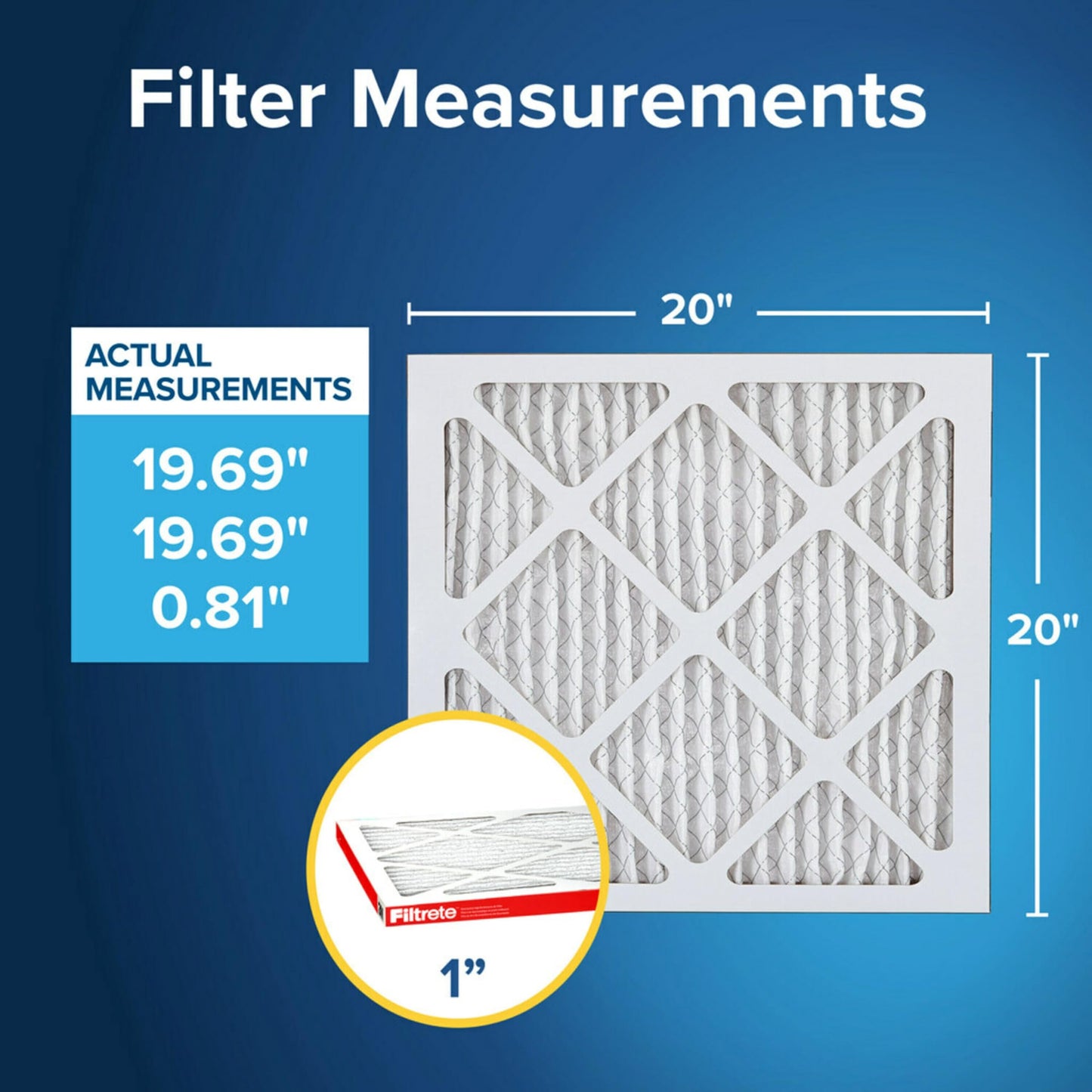 Filtrete 20x25x1 AC Furnace Air Filter, MERV 11, MPR 1000, Micro Allergen Defense, 3-Month Pleated 1-Inch Electrostatic Air Cleaning Filter, 2 Pack (Actual Size 19.688 x 24.688 x 0.84 in)