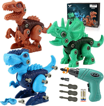 Kids Toys Stem Dinosaur Toy: Take Apart Toys for kids 3-5| Learning Educational Building construction Sets with Electric Drill| Birthday Gifts for Toddlers Boys Girls Age 3 4 5 6 7 8 Year Old