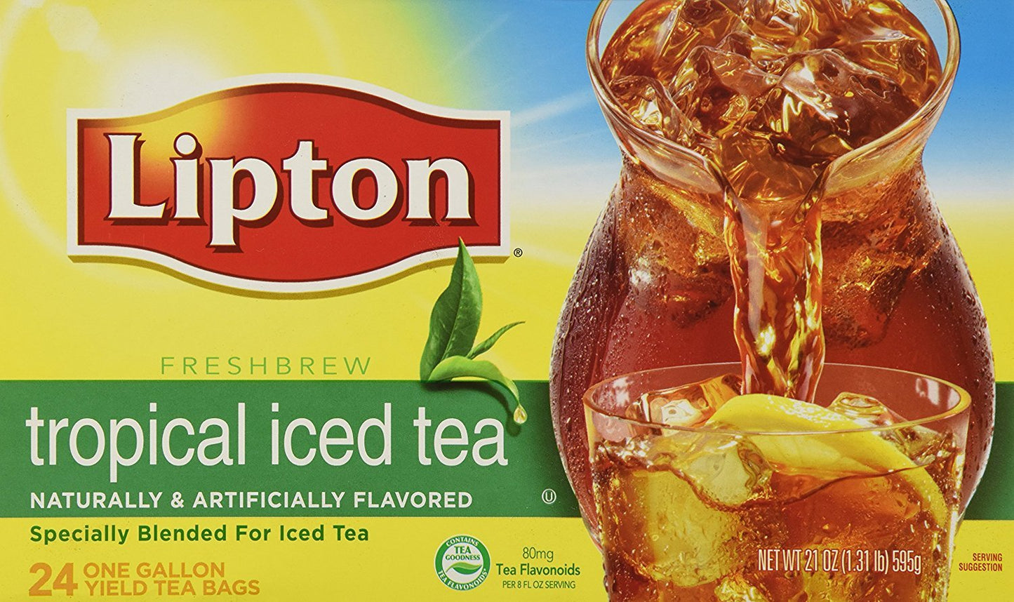 Lipton Unsweetened Iced Tea Bags, Family Size Tea Bags, 144 Total Tea Bags (24ct - Pack of 6)