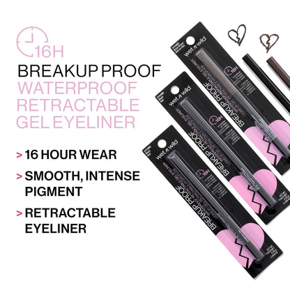 wet n wild Mega Last Breakup Proof Eyeliner, Quick Drying, Waterproof, 16-Hour Wear - Cruelty-Free & Vegan - Blackest Black