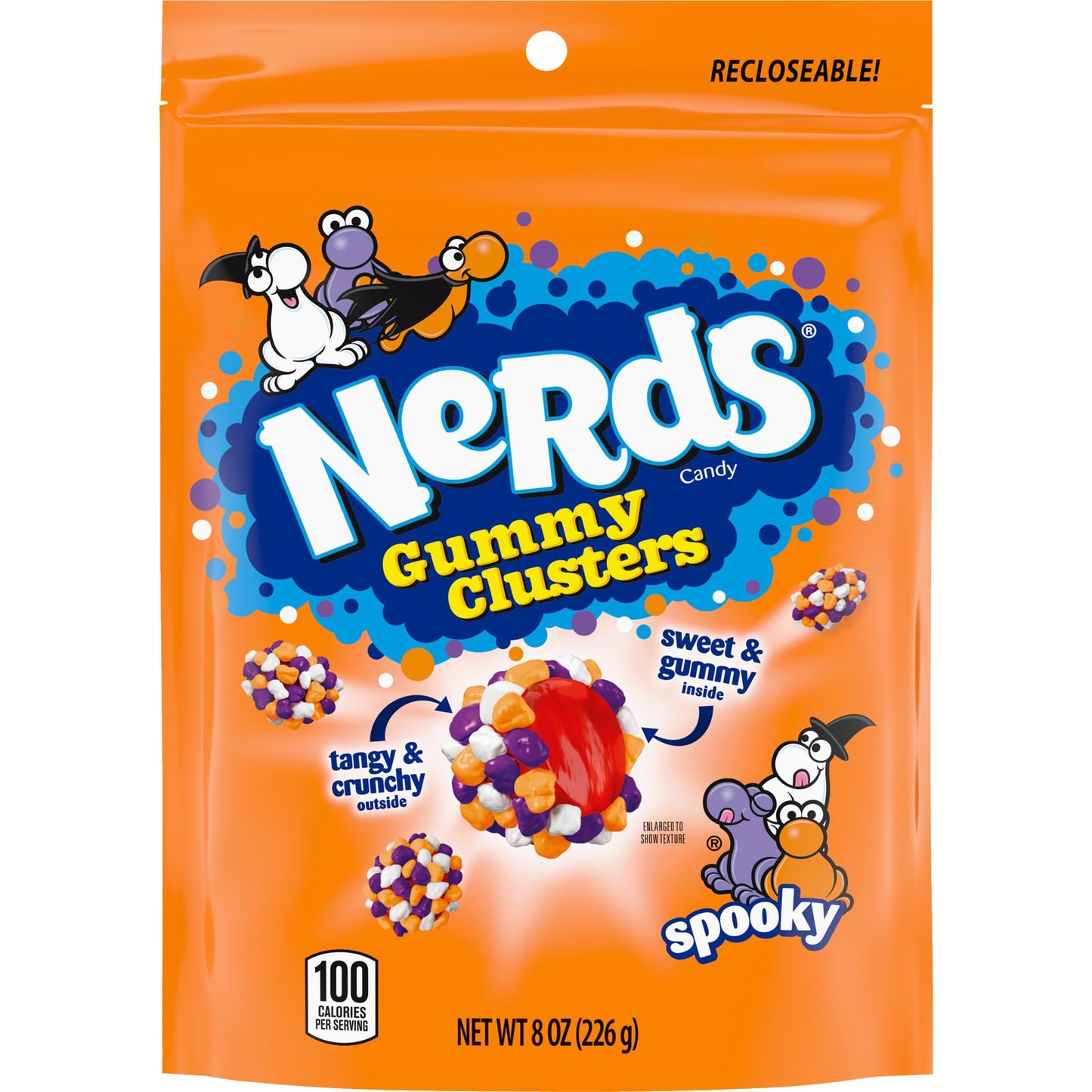 Nerds Gummy Clusters, Spooky Halloween Reclosable Bag, 8oz