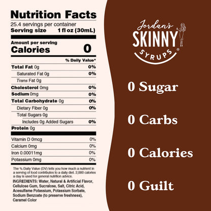 Jordan's Skinny Syrups Sugar Free Coffee Syrup, Vanilla Flavor Drink Mix, Zero Calorie Flavoring for Chai Latte, Protein Shake, Food and More, Gluten Free, Keto Friendly, 25.4 Fl Oz, 2 Pack