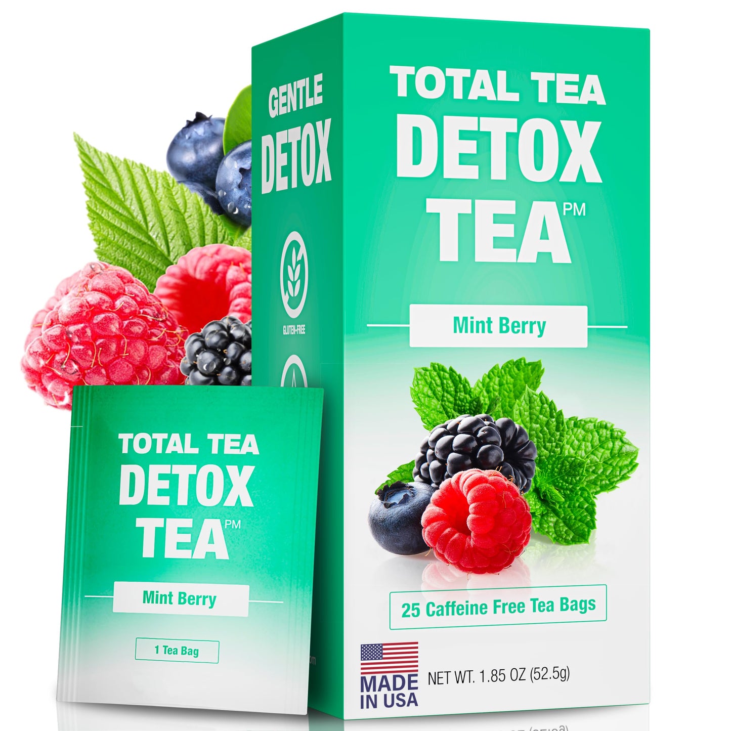 Total Tea SIimming Detox Tea Caffeine Free - 25 Day Detox Tea - Herbal Tea with Chamomile, Hibiscus Tea & Ginger Root for Colon Cleanse – Natural Citrus & Cinnamon Herbal Tea for Digestive Health