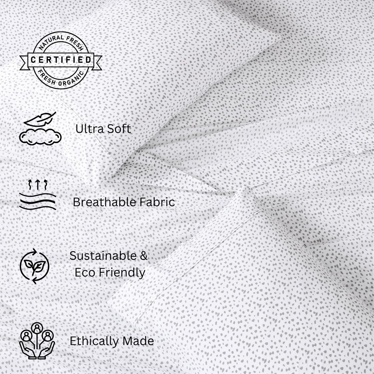 LANE LINEN 100% Organic Cotton Twin Sheets Set, 3Pc Twin Bed Sheets, Breathable Cotton Sheets Twin Size Bed Set, Dorm Room Essentials with 15" Twin Deep Pocket Fitted Sheet - White Sheets