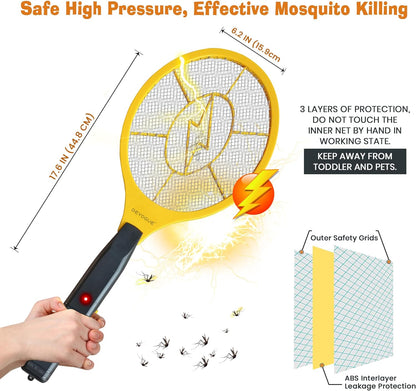 DEVOGUE® Electric Fly Swatter Bug Zapper Battery Operated Flies Killer Indoor & Outdoor Pest Control Mosquito Zapper and Insect Catcher Racket