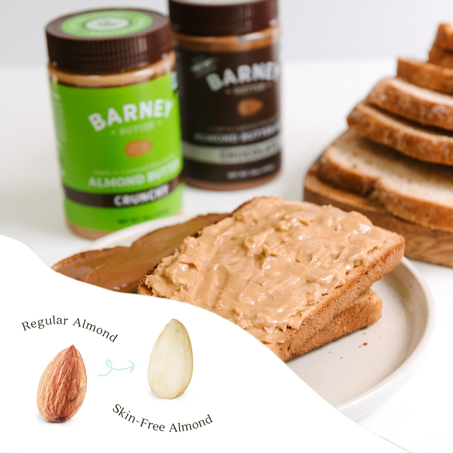 Barney Butter Almond Butter, Smooth, 16 Ounce Jar, Skin-Free Almonds, No Stir, Non-GMO, Gluten Free, Keto, Paleo, Vegan