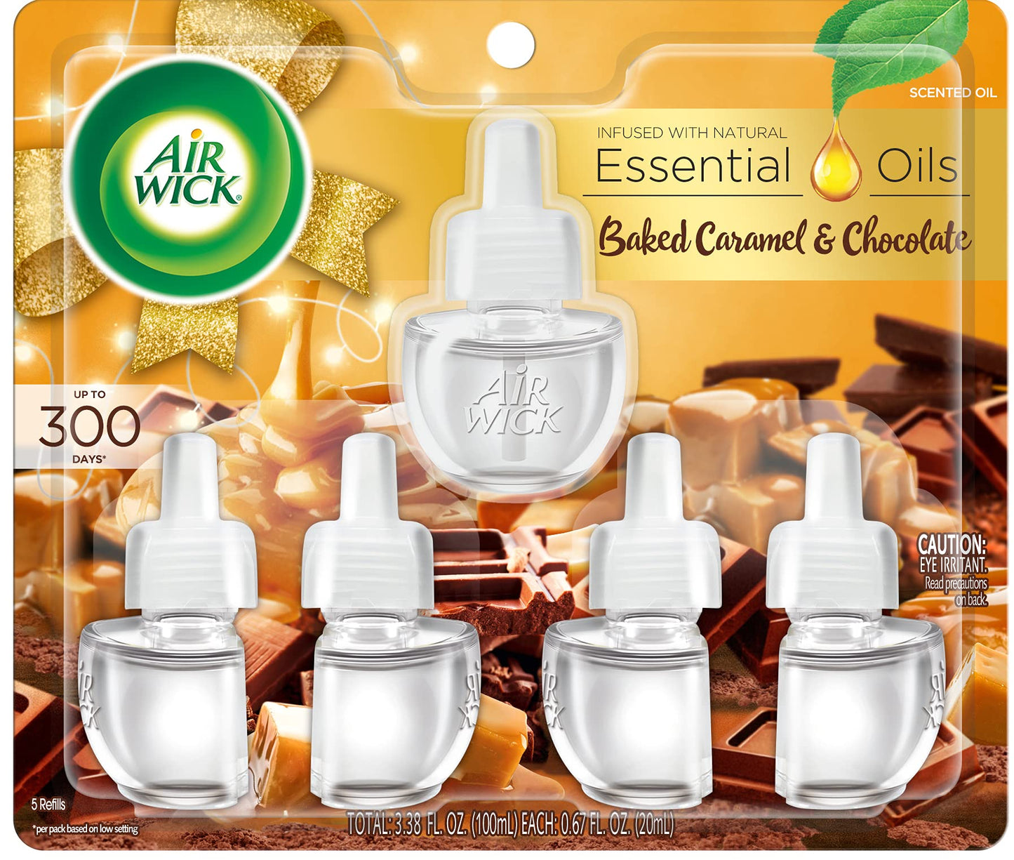 Air Wick Plug in Scented Oil Refill, Apple Cinnamon Medley, 5ct, Air Freshener, Essential Oils