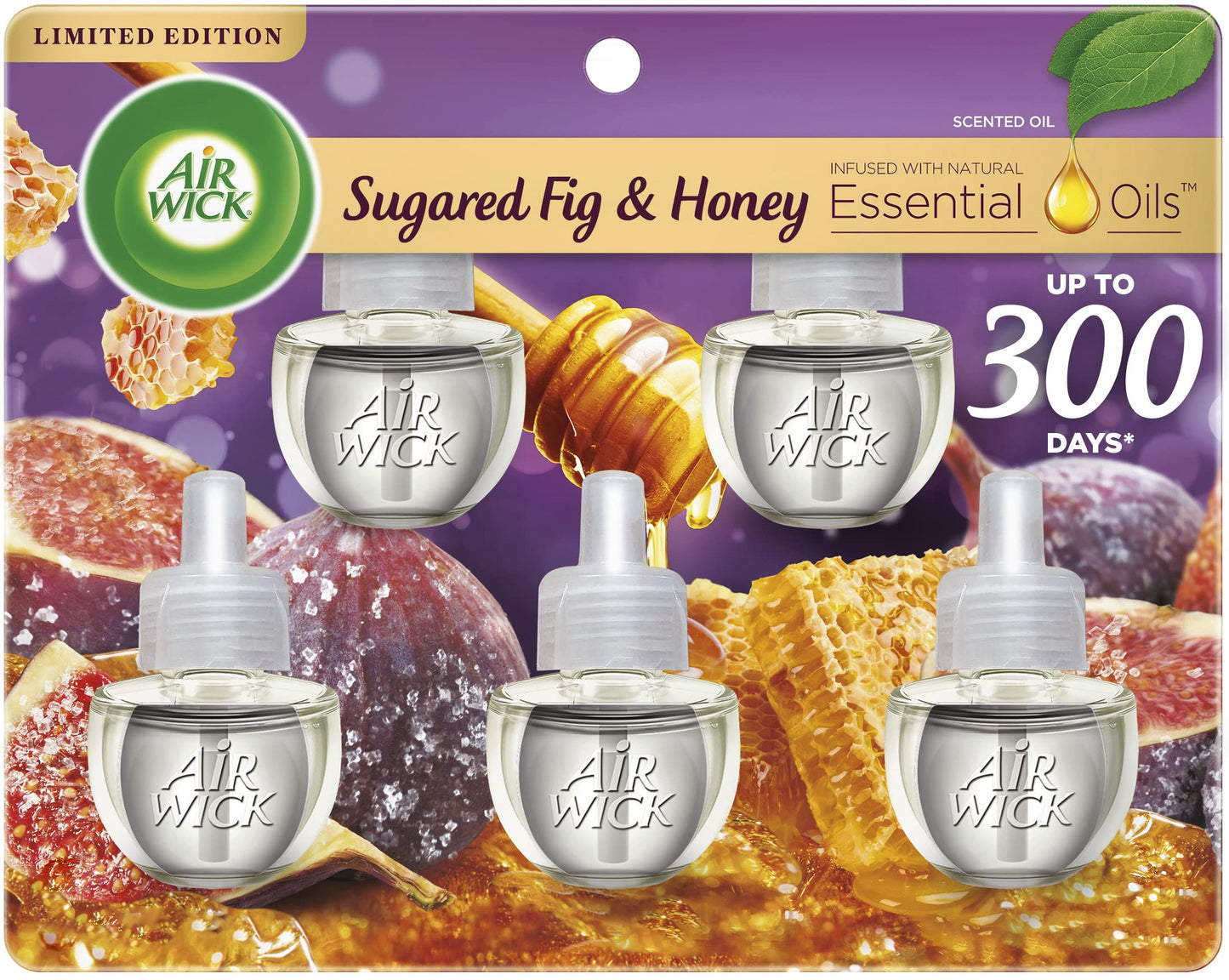 Air Wick Plug in Scented Oil Refill, Apple Cinnamon Medley, 5ct, Air Freshener, Essential Oils