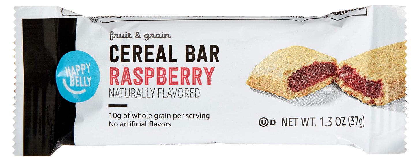 Amazon Brand - Happy Belly Fruit & Grain Cereal Bars, Strawberry , 1.03 Oz, 8 Count (Pack of 1)