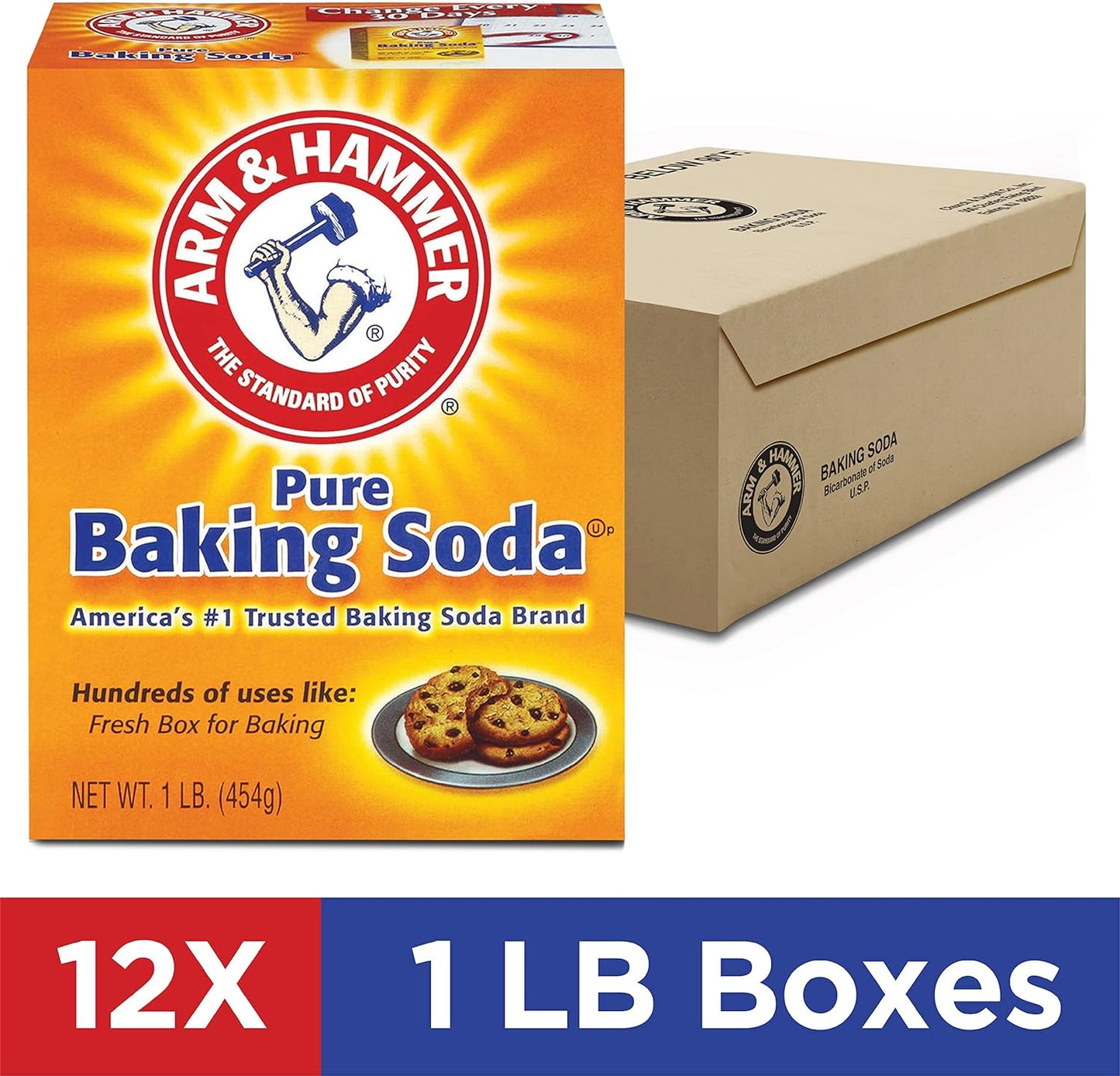 Arm & Hammer Baking Soda, 1 Pound (Pack of 12)