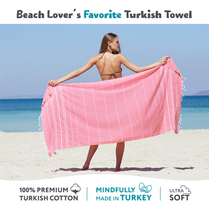 WETCAT Turkish Beach Towel Oversized 38x71 100% Cotton Sand Free Quick Dry Extra Large Light Travel Towel for Adults Beach Accessories Gifts (Blue, Beach Towel (38" x 71"))