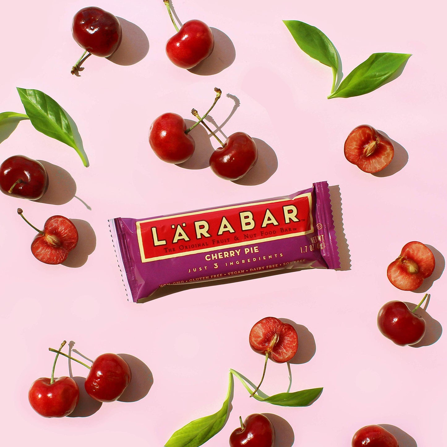 Larabar Cherry Pie, Gluten Free Vegan Fruit & Nut Bar, 1.7 oz Bars, 16 Ct