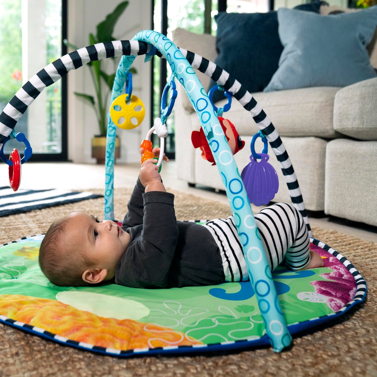 Baby Einstein 4-in-1 Kickin' Tunes Music and Language Play Gym and Piano Tummy Time Activity Mat