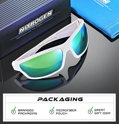 Nitrogen Polarized Wrap Around Sport Sunglasses for Men Women UV400 Protection Sun Glasses