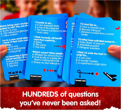 SUSSED The Wacky ‘What Would You Do?’ Card Game - Stocking Stuffer for Teens, Boys, Girls - Social Fun for Kids Ages 10+ & Adults - Great Conversation Starter - Cool Blue Deck