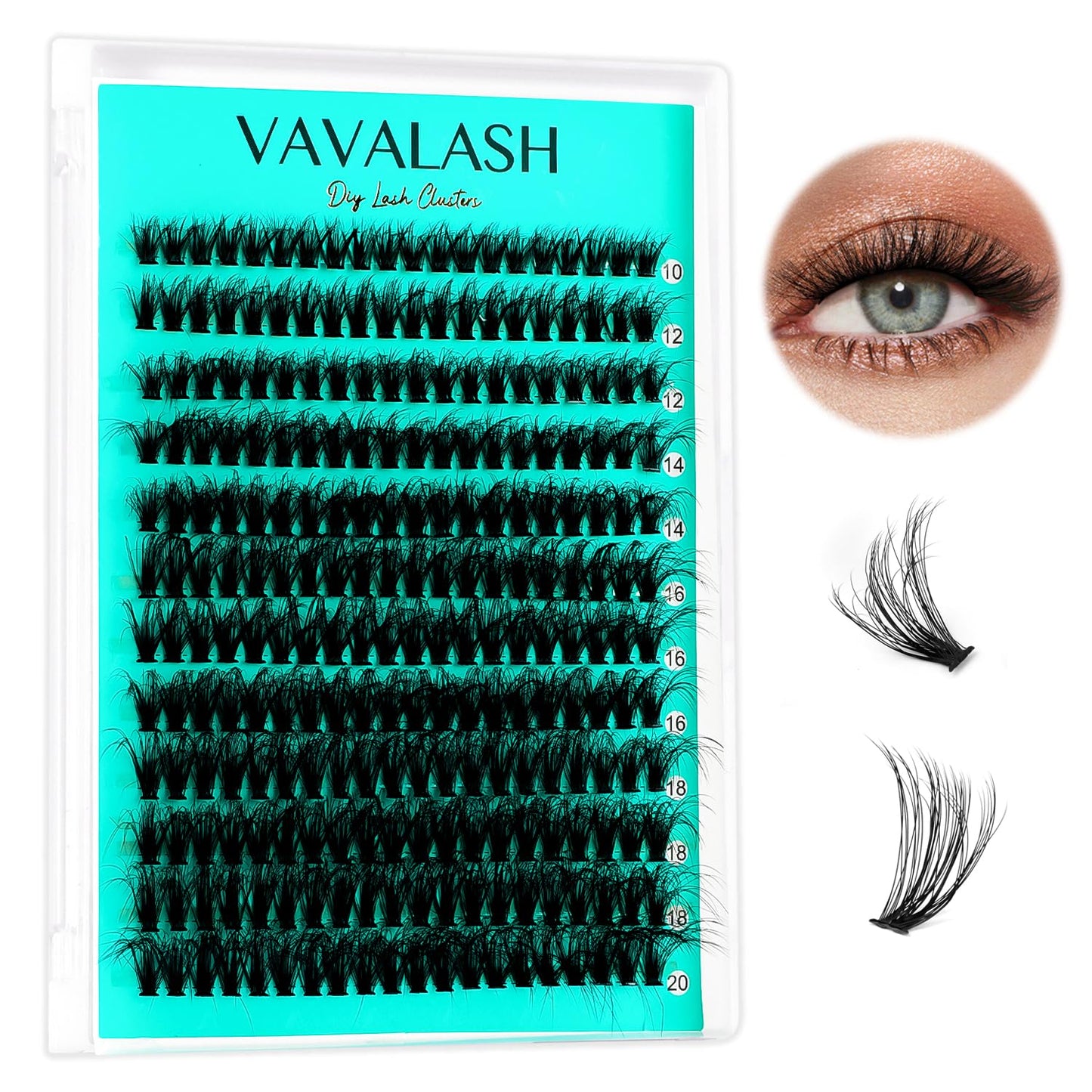 VAVALASH DIY Lash Extension Kit 280 Clusters Individual Lashes Kit 30D 40D 0.07D-10-16mm Lash Clusters, Lash Bond and Seal, Lash Tweezer for DIY Eyelash Extension at Home（Kit-30D+40D-0.07D-10-16MIX）