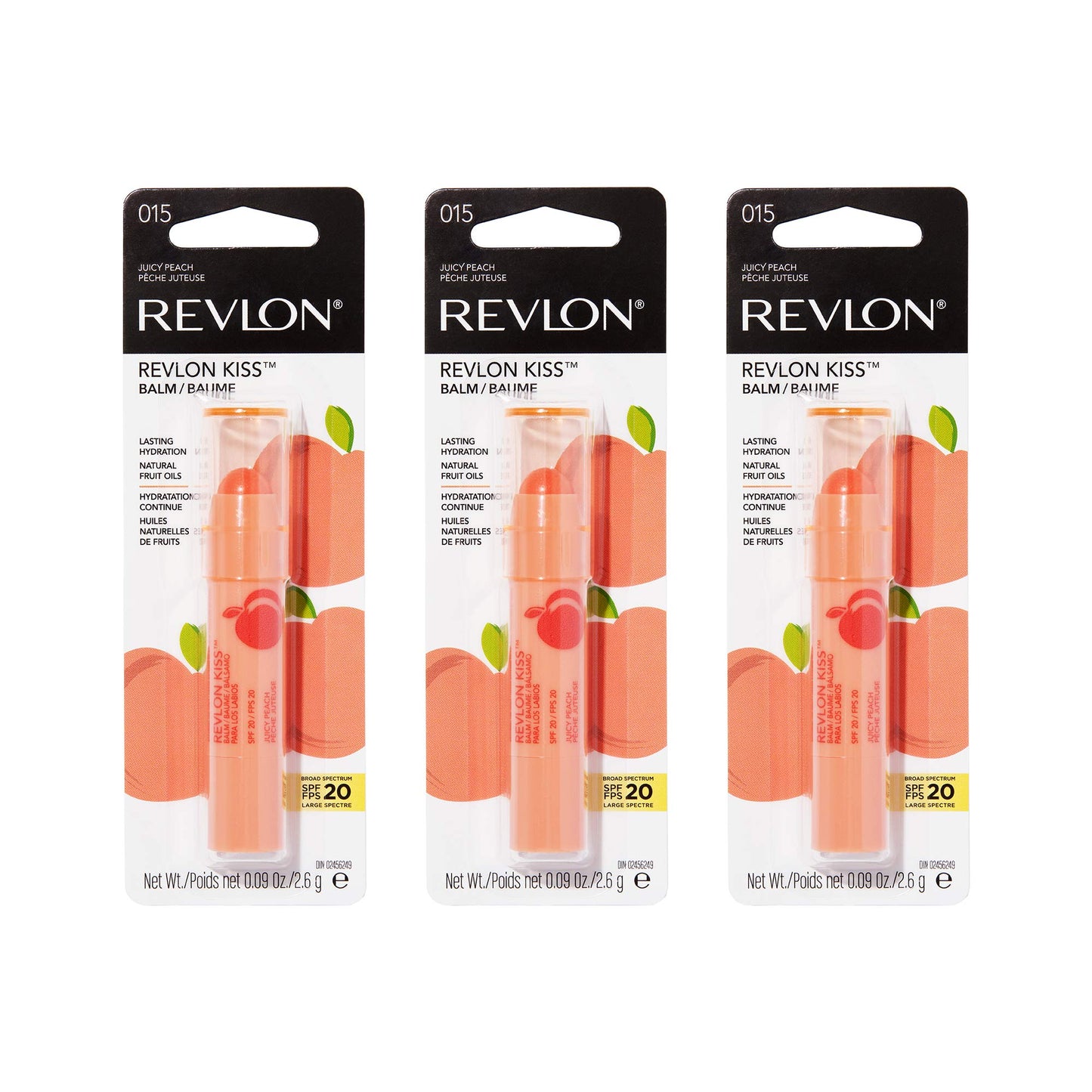 Revlon Lip Balm, Kiss Tinted Lip Balm, Face Makeup with Lasting Hydration, SPF 20, Infused with Natural Fruit Oils, 030 Sweet Cherry, 0.09 Oz