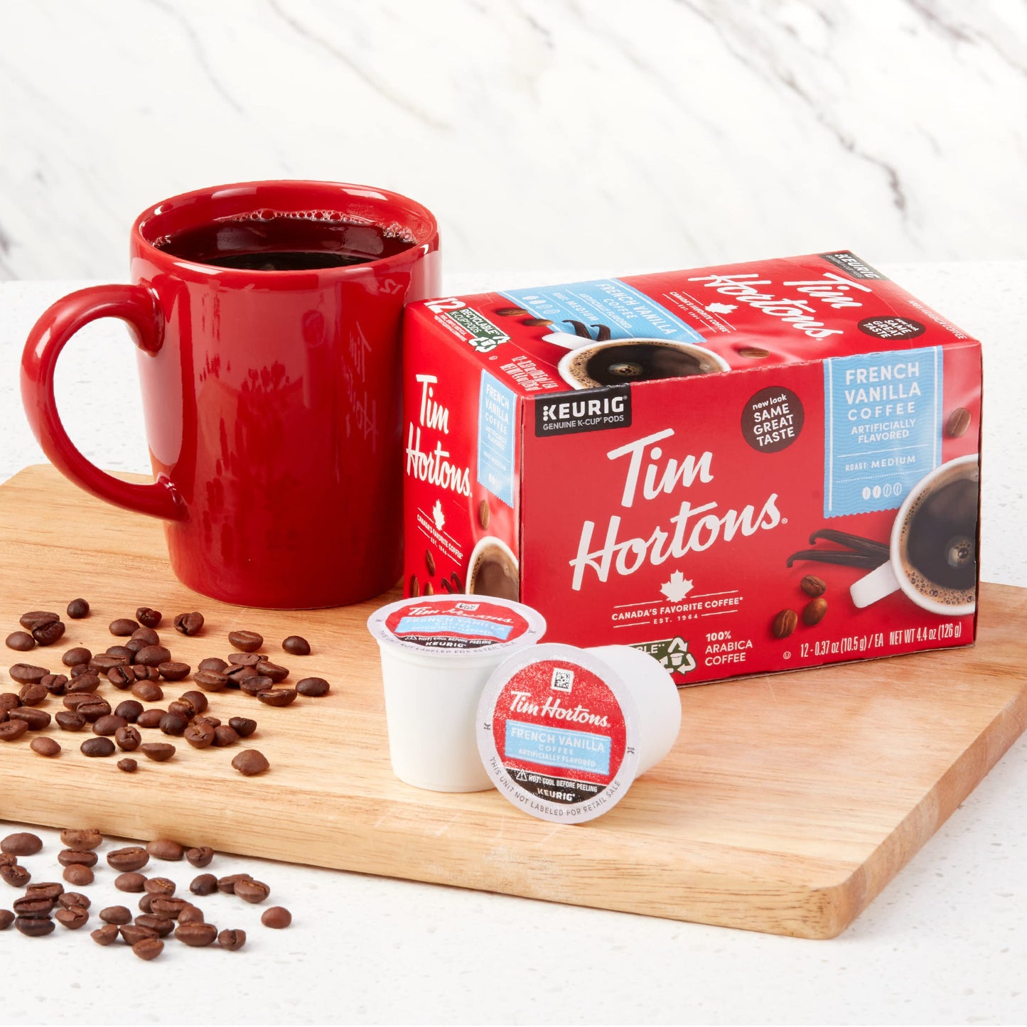 Tim Hortons Original Blend, Medium Roast Coffee, Single-Serve K-Cup Pods Compatible with Keurig Brewers, 24 Count(Pack of 1)(Packaging may vary)