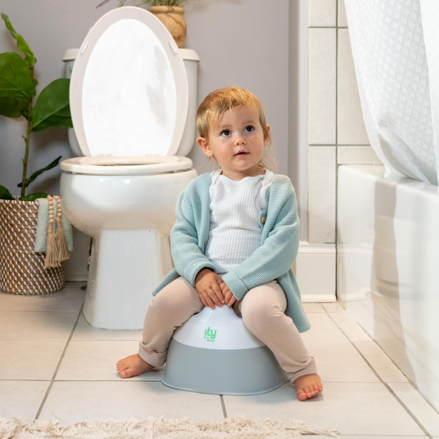 Ingenuity: ity by Ingenuity Flip & Sit Potty Seat (White) – Easy to Set Up & Remove Potty Training Seat That Attaches to Adult Toilet Seat