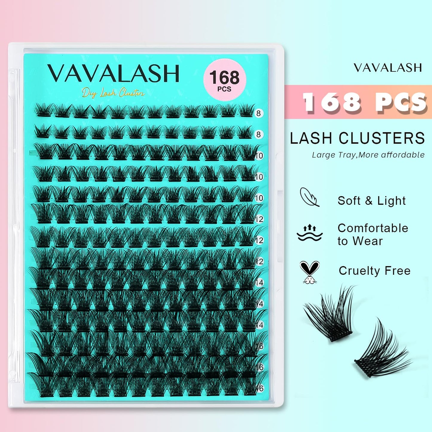 VAVALASH DIY Lash Extension Kit 280 Clusters Individual Lashes Kit 30D 40D 0.07D-10-16mm Lash Clusters, Lash Bond and Seal, Lash Tweezer for DIY Eyelash Extension at Home（Kit-30D+40D-0.07D-10-16MIX）