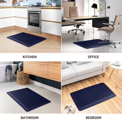 HappyTrends Floor Mat Cushioned Anti-Fatigue ,17.3"x28",Thick Waterproof Non-Slip Mats and Rugs Heavy Duty Ergonomic Comfort Rug for Kitchen,Floor,Office,Sink,Laundry,Black